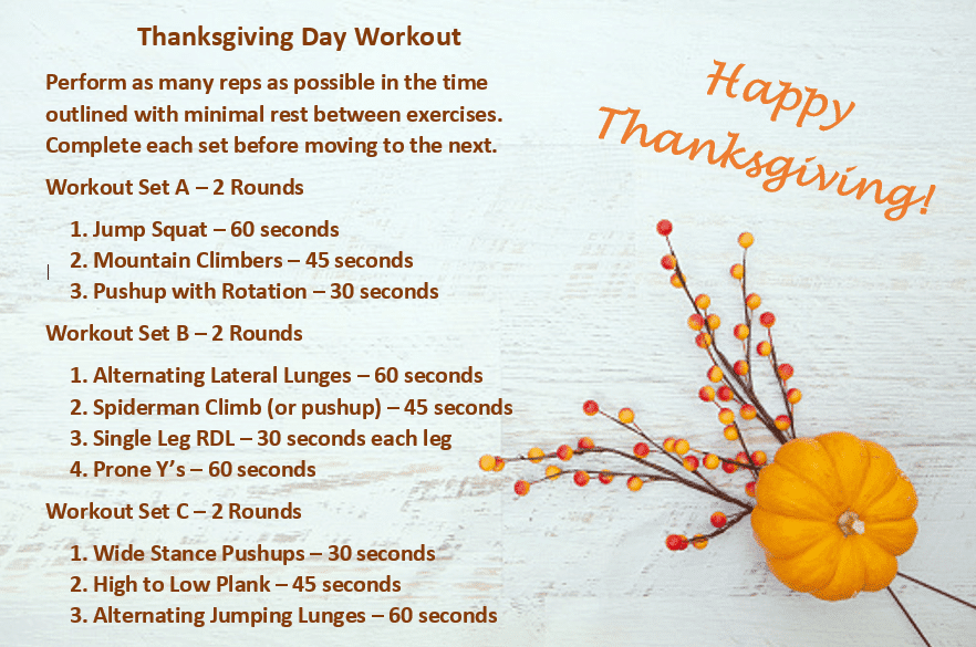 Thanksgiving Day Workout - Gray Star Health